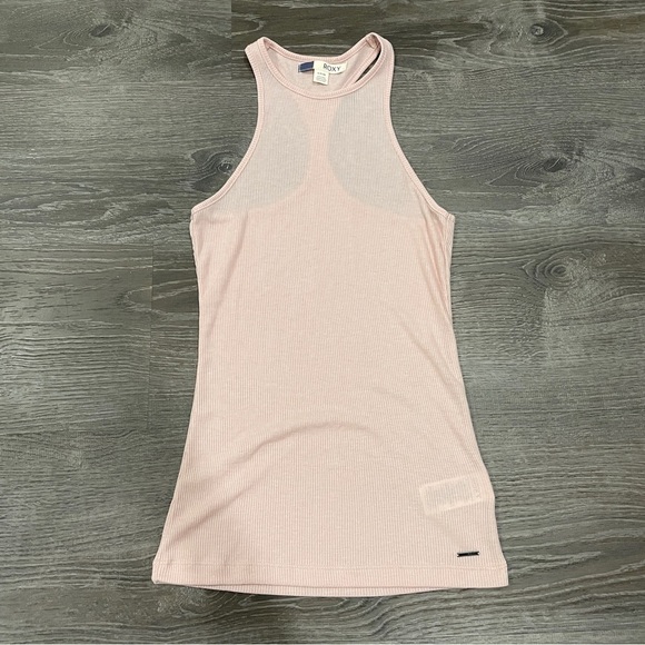 Roxy Pink Ribbed Racerback Tank Top - Picture 1 of 10